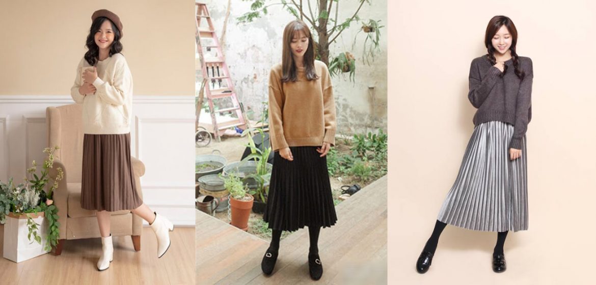 Thu hút mọi ánh nhìn với cách phối đồ với chân váy dài xếp ly – xu hướng thời trang 2021